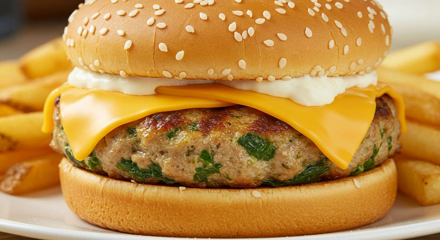 Cheddar Spinach Chicken Burgers - secondary view
